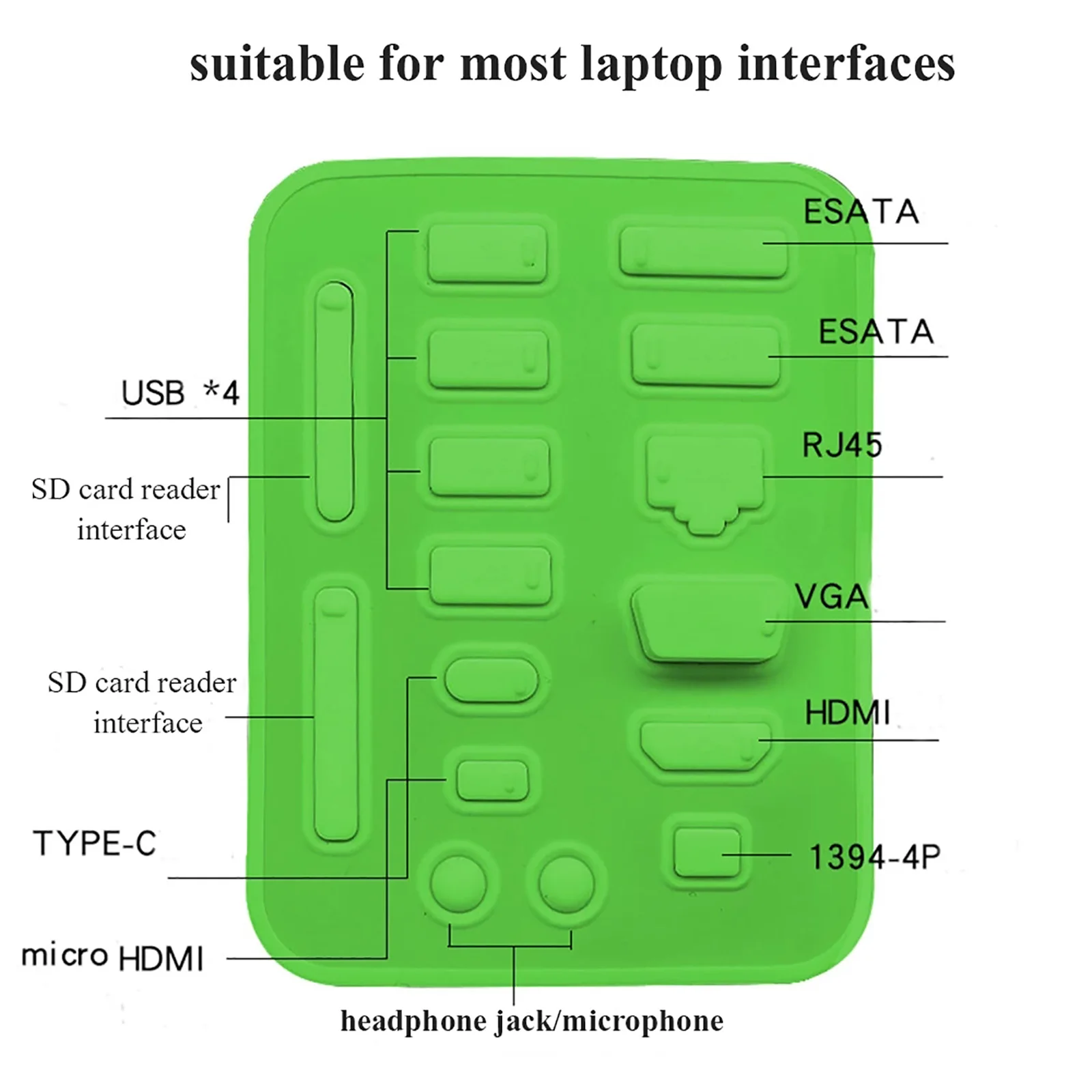 Ốp Micro USB Cổng Bao Chống Bụi Bảo Vệ Cho Máy Tính Laptop CHẶN Ổ Cắm Protecor Bộ 16 Cái