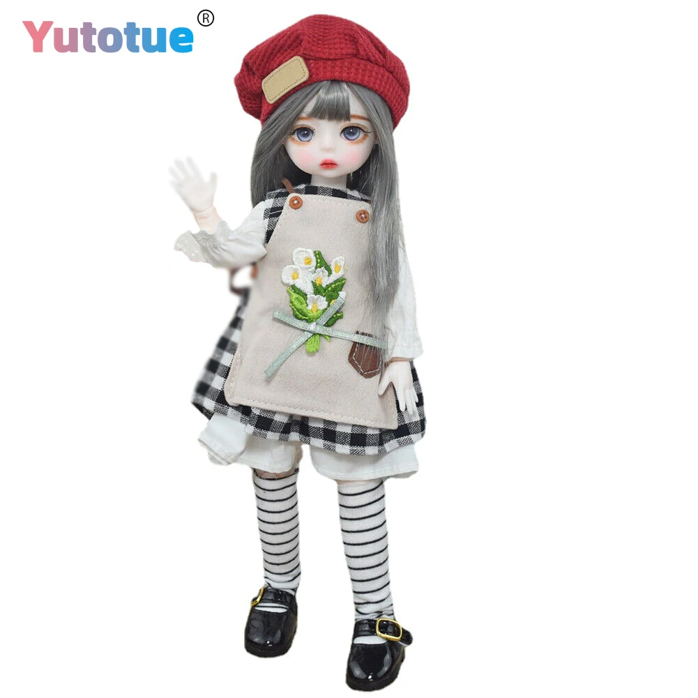 

YUTOTUE 30cm Height Cute Girl Doll with Removable Clothes Shoes Wig Set Kids Gift Toy Mini BJD Doll