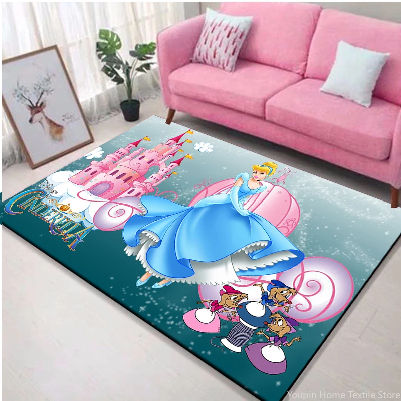 

Disney Cinderella Princess Large Area 3D Printed Non-slip Carpet for Living Room Kids Bathroom Kitchen Rugs Home Decor Mat Gifts