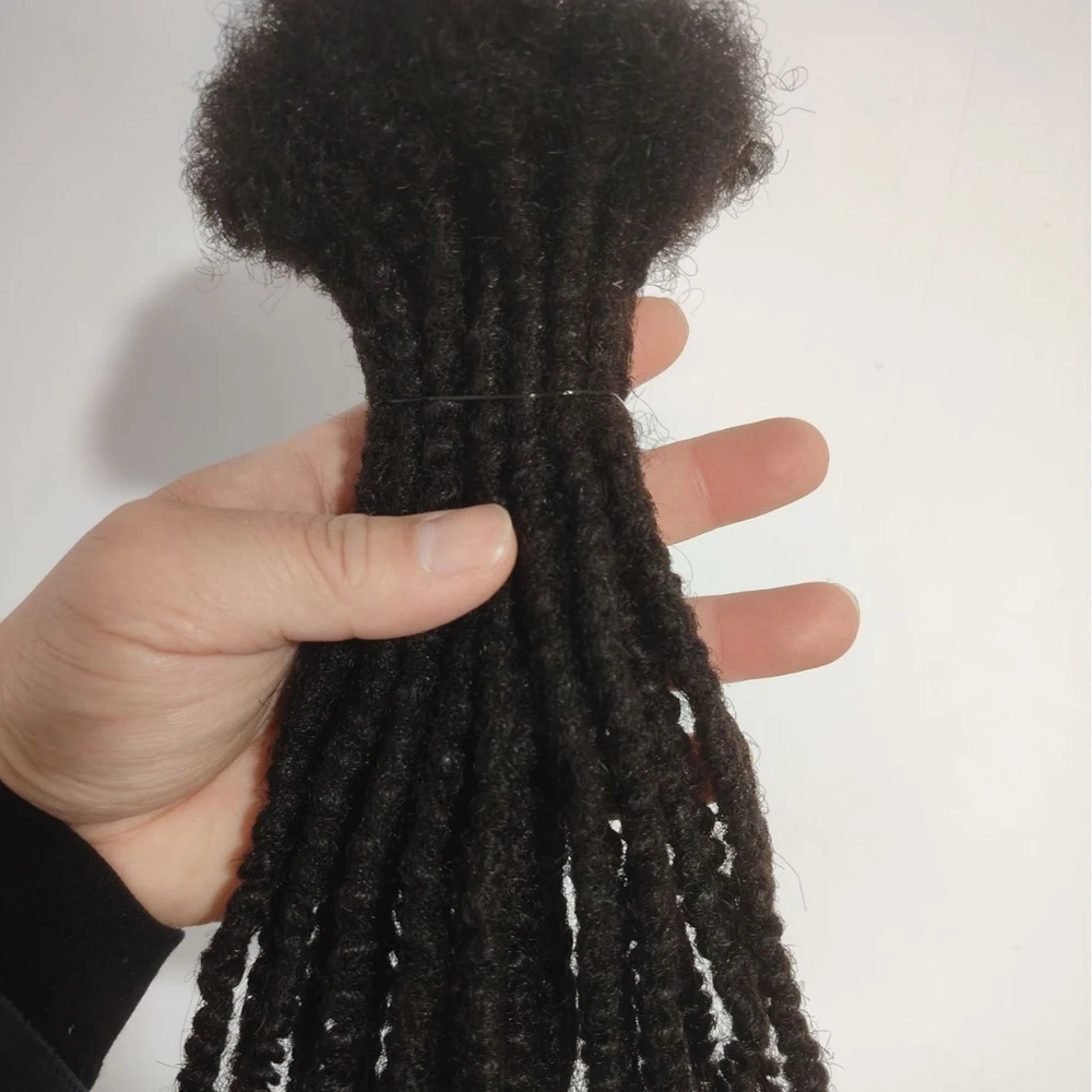 Afro Kinky Textured Locs Extensions 100% Human Hair Handmade Women's Hair Extensions Can Be Dyed 0.6 cm By Orientfashion