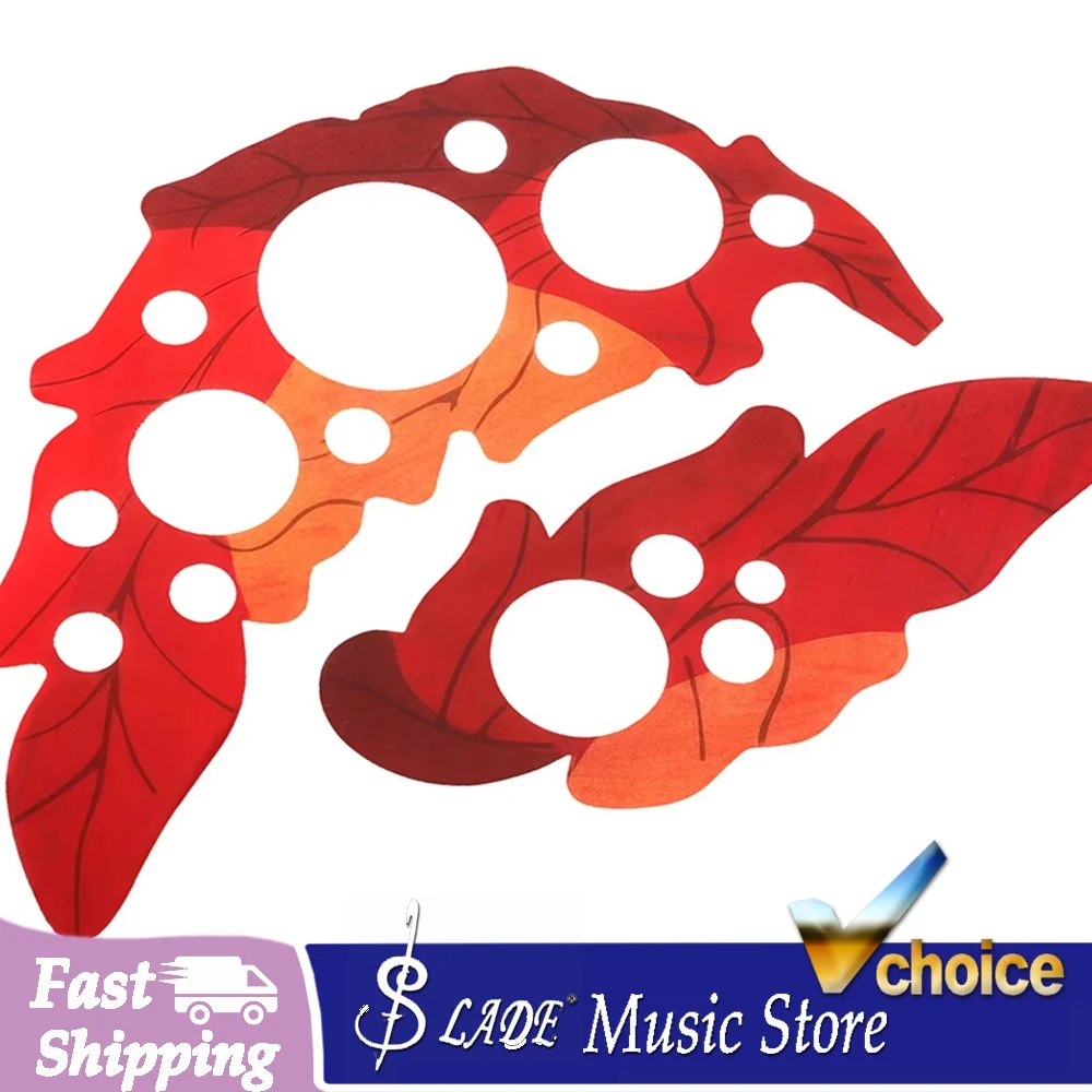 41 Inch Acoustic Guitar Pickguard Red PVC Grape Leaf Pick Guard Sticker Scratch Plate Folk Guitar Accessories & Parts 2Pcs/Set