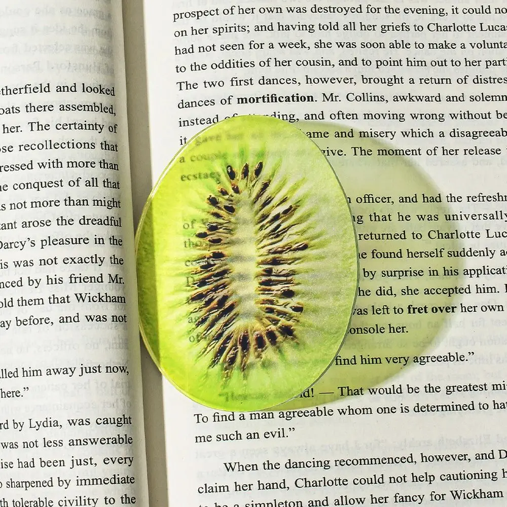 Cartoon Acrylic Bookmark Simulation Fruit Clear Book Reading Marker Transparent Book Pages Mark Tool School Office