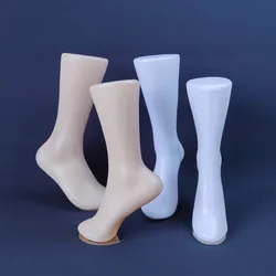 White Skin Plastic Man and Women Foot Mannequin Magnet Standing Foot Model Shoes Socks Display Props