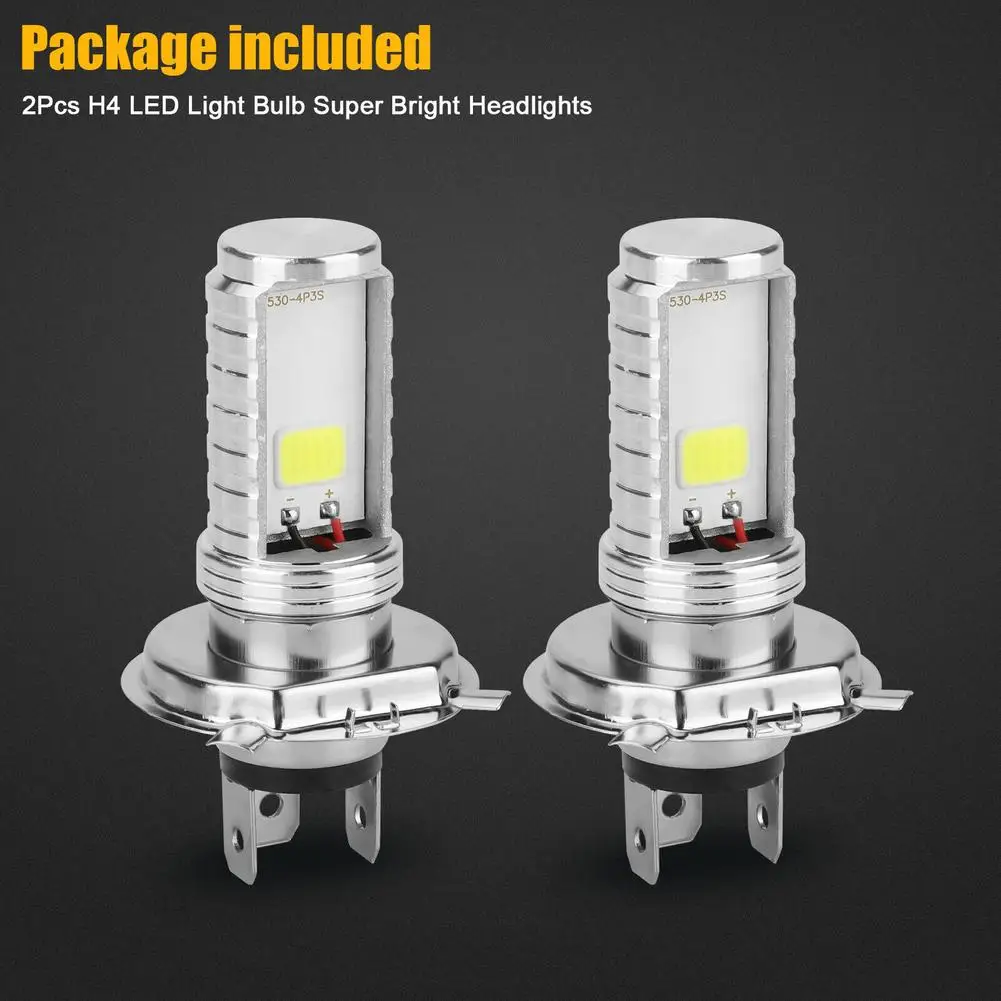 2Pcs H4 LED Bulb Super Bright Headlight Kit 360-degree Full-angle Lighting Headlight Kit High/low Beam Bulb High-Power 6000k