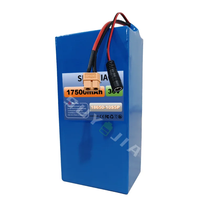 36V 17.5Ah 18650 Li-ion Battery Pack 10S5P Rechargeable Battery with BMS High Power Long Cycle Life for Electric Scooters  DIY