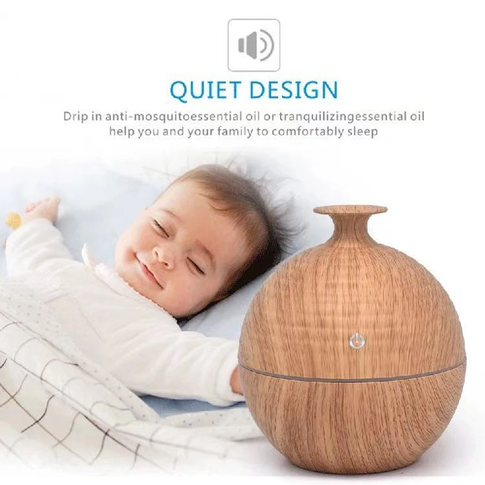 Mini Humidifier USB Aromatherapy Diffuser Home Air Humidifier Desktop Woodgrain Humidifier