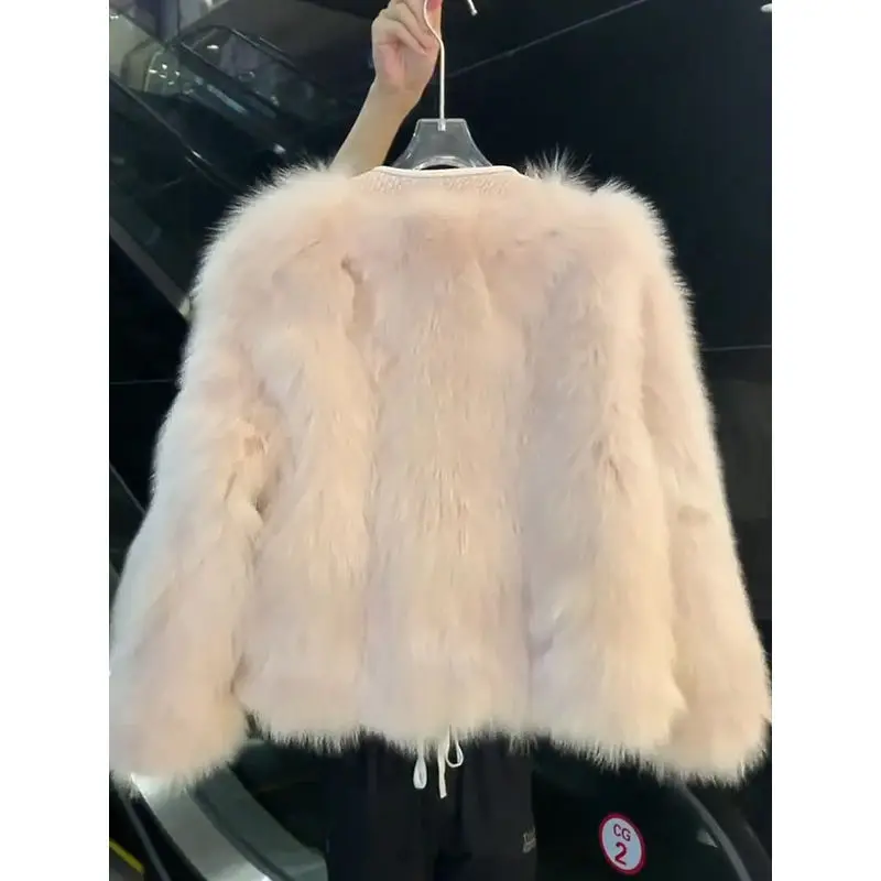 Women's Fall Winter Tops Coat Little Xiangfeng Fur Outerwear Design Luxury Brand Simple Fashion Comfortable Loose Eco-friendly