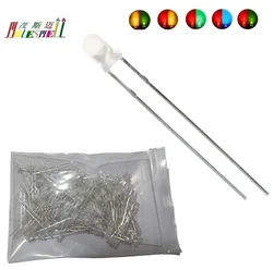100pcs 3mm 2-Pin LED Red/Yellow Red/Blue Red/Green Yellow/Green Bi-color Diffused Dual Bi-Color Polar Changing Leds