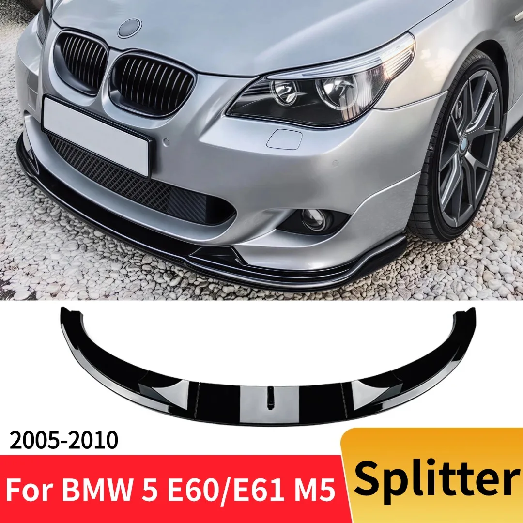 

Передний сплиттер, дефлектор воздушной заслонки, бампер, накладка на губу, аксессуары для тюнинга для BMW 5 серии E60/E61 M5 2005-2010, глянцевый черный комплект кузова
