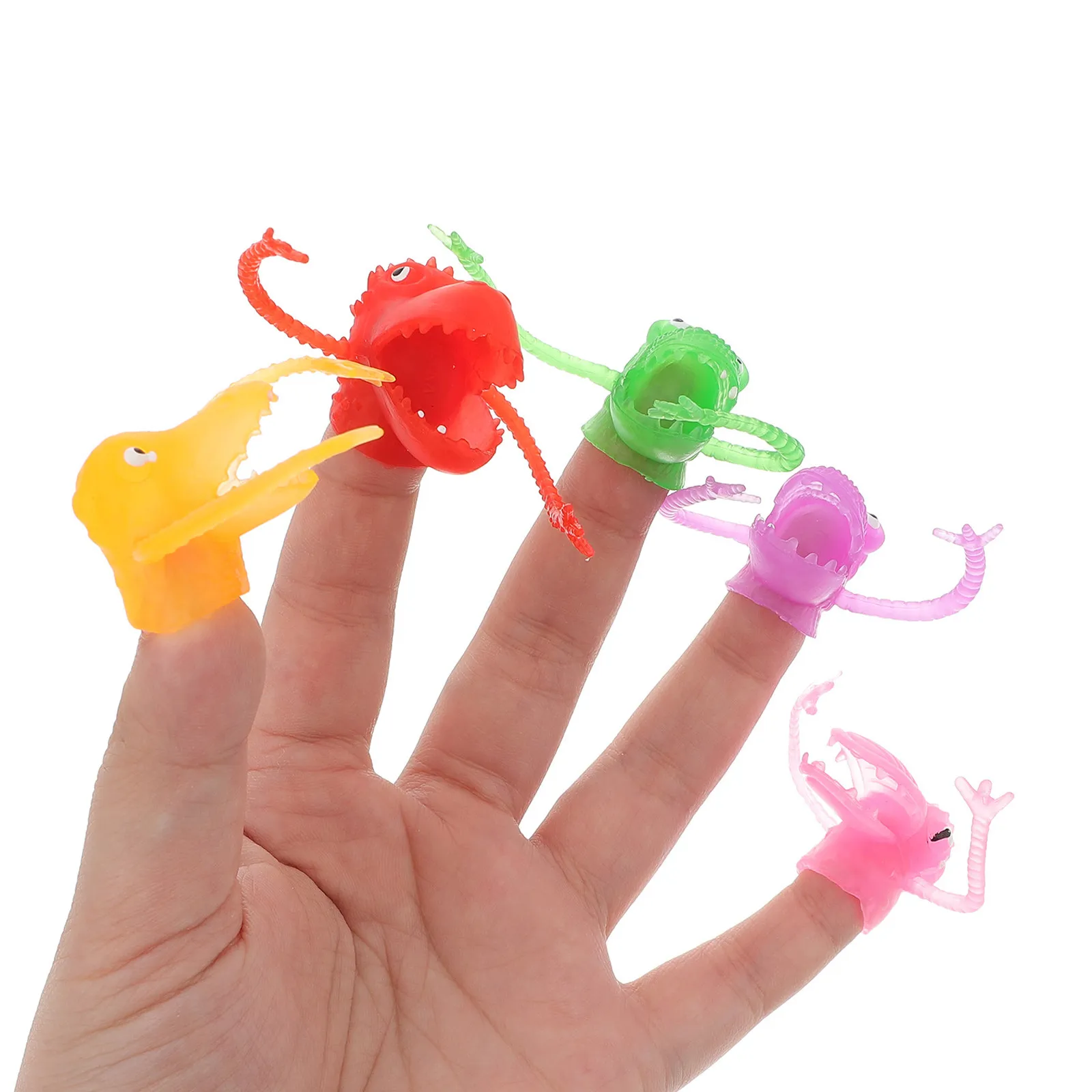 

20Pcs Dinosaur Finger Puppets Spooky Playful Patterns for Parties School Rewards Good Behavior Incentives Toddler Puppet