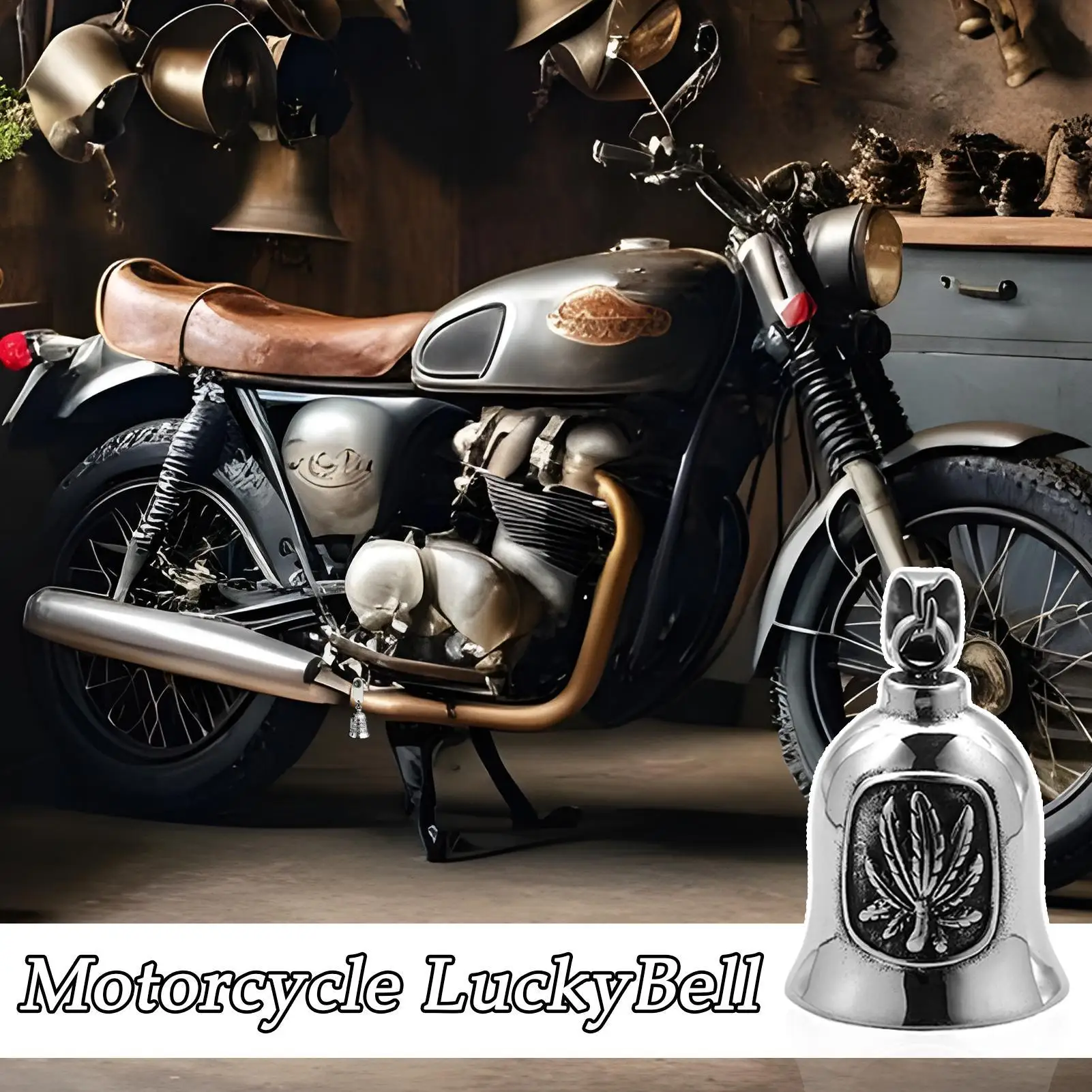 

Bell For Motorcycle Motorcycle Ride Bell For Bikers Titanium Steel Punk Art Ornament For Cruising Touring Urban-Commuting Long