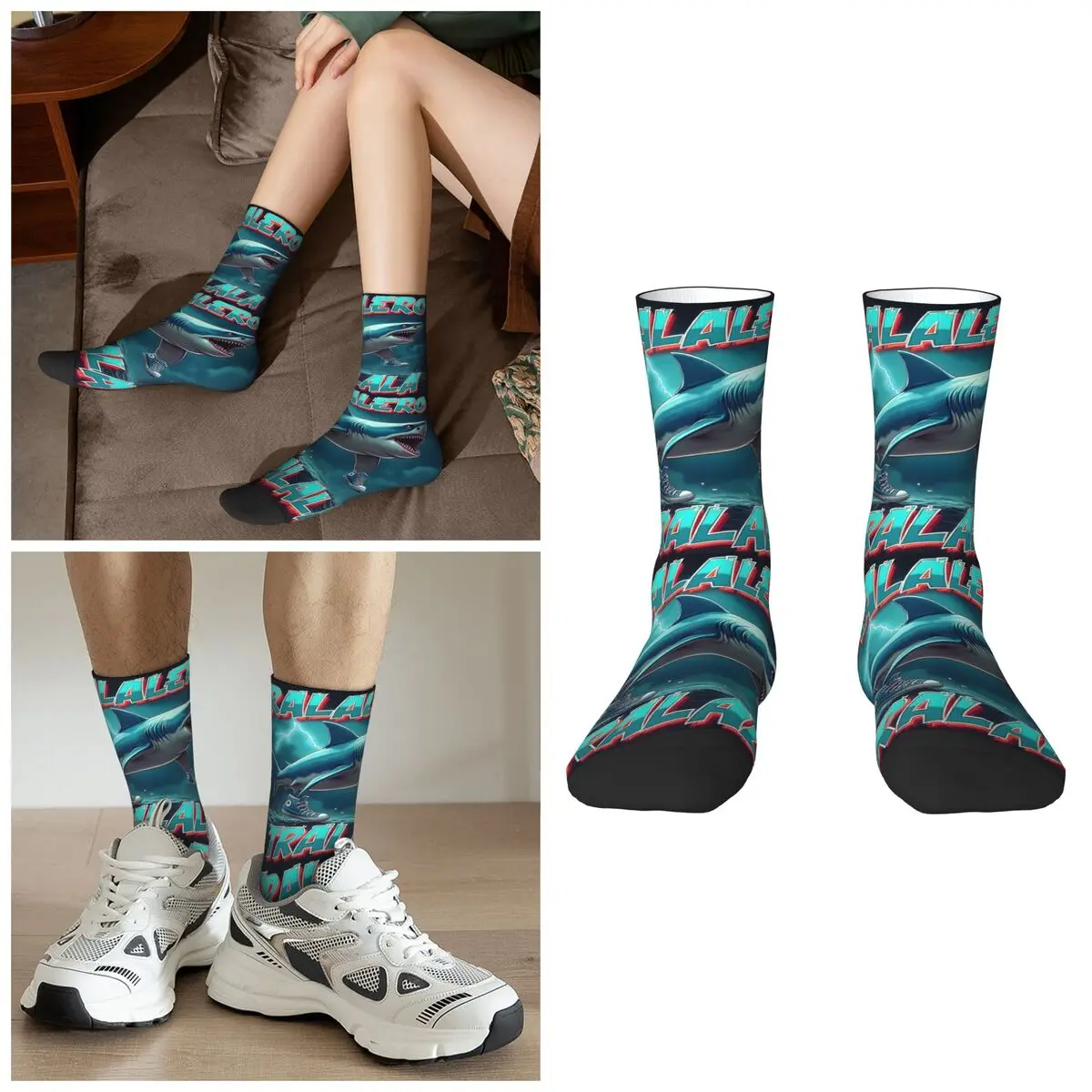 Tralalero Tralala Bootleg Brainrot Socks Harajuku Super Soft Stockings All Season Long Socks Accessories for Unisex Gifts