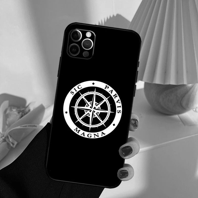 Sic Parvis Magna Uncharted Case For iPhone 11 12 13 14 15 16 Pro Max Cover For iPhone 13 12 Mini XR X XS Max Plus