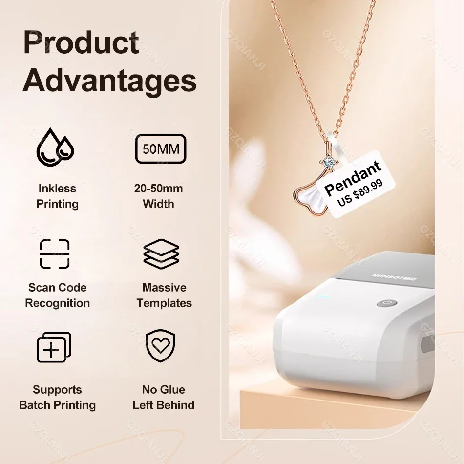 NIIMBOT Mobile B1 Label Printer Bluetooth Thermal Paper Pocket Maker Self-Adhesive Sticker Labeling Tag Price for Retail Store