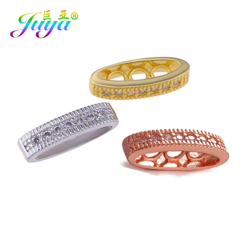 Juya DIY Copper Spacer Beads Supplies For Natural Stone Perles Jewelry Making Handmade Small Hole Flower Charm Beads Wholesale