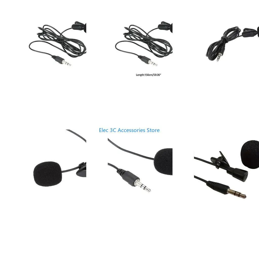Y51A 3.5mm Lavalier Microphone Hand-Free Mini Collar Clip Mic for Video Meeting
