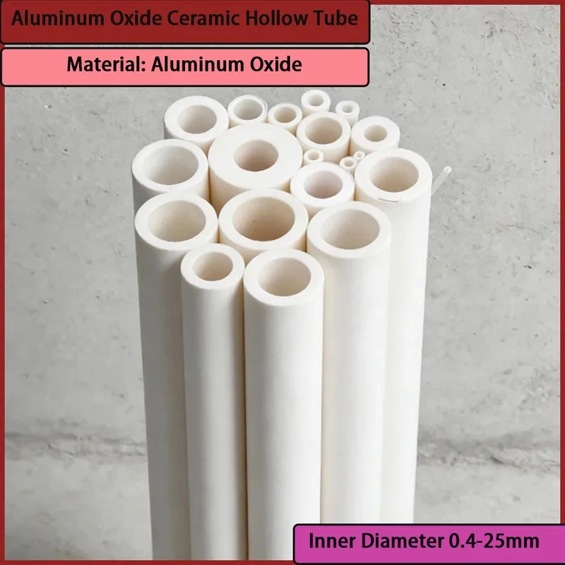 High Purity Alumina Ceramic Tube 0.4-25mm ID Hollow Pipe For Chemical Metallurgy Environmental