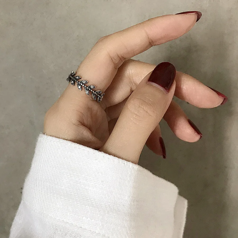 

925 Sterling Silver Personality Leaf ​Adjustable Rings For Women Engagement Wedding Female Luxury Jewelry Jewellery Argent 925