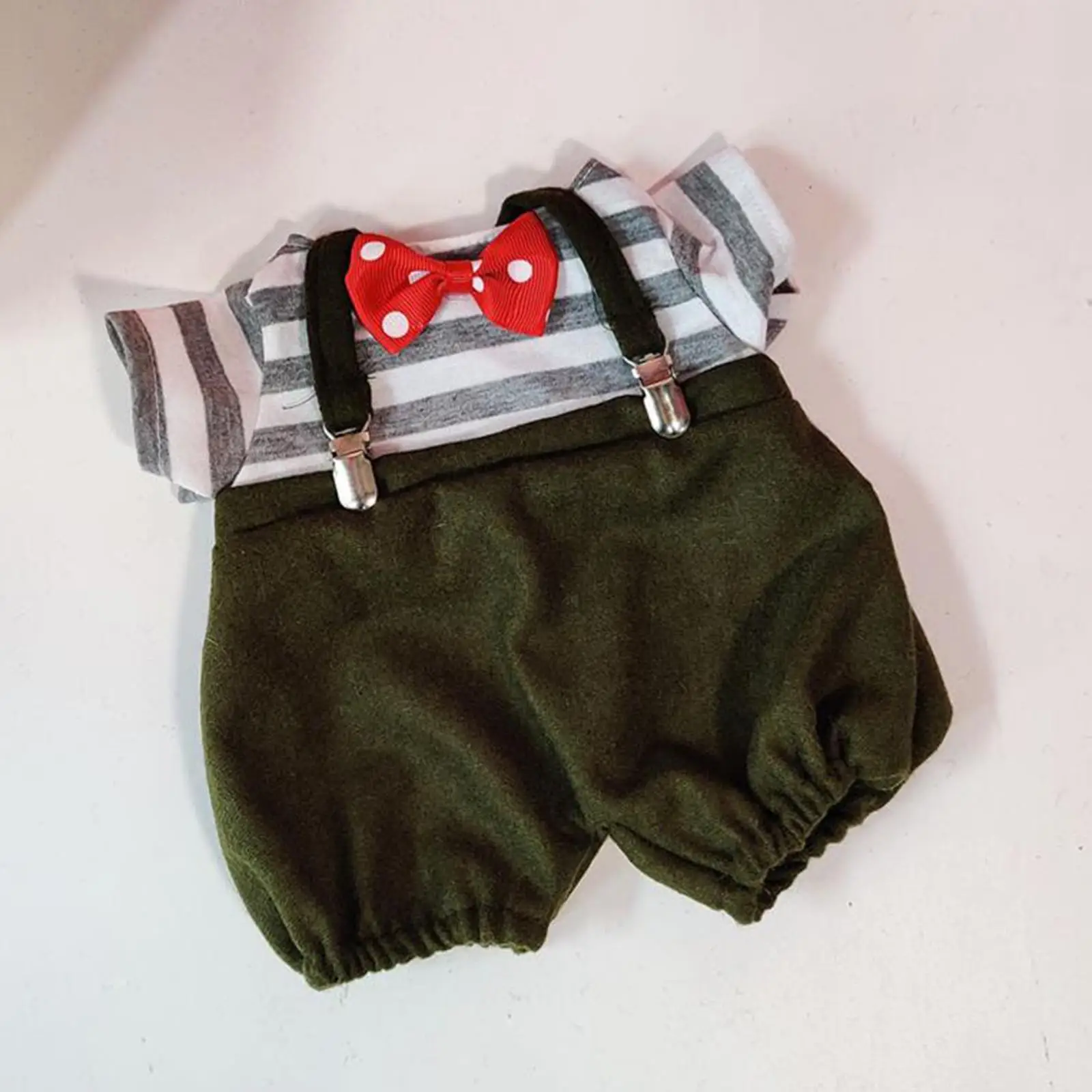 

3x Dolls Suspender Pants and T Shirt Bow Tie Handmade Clothing for 38cm Dolls Boy Dolls Dress up New Year Gifts Halloween Gifts