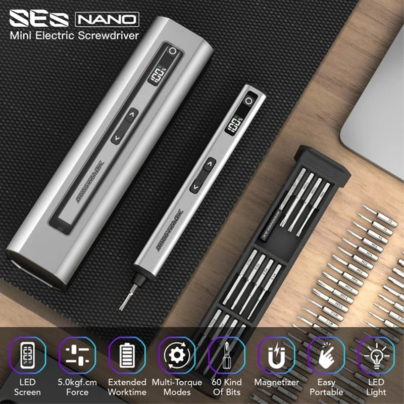 

【Reliable】ARROWMAX Mini Electric Screwdriver Set 60 in 1 Precision Cordless Screwdriver kit for Phone Camera Laptop Watch Repair