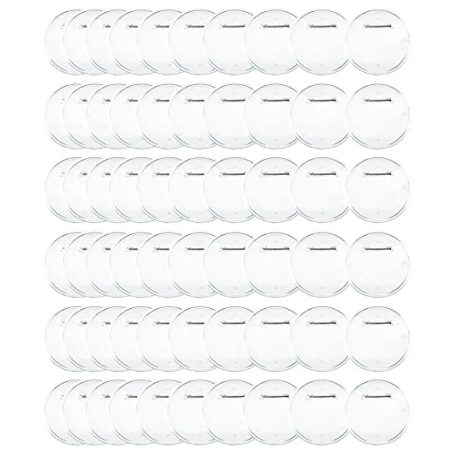 

Набор из 60 акриловых значков-пуговиц 2,4 дюйма – Прозрачные заготовки для значков с креплением-пином для рукоделия и DIY-проектов