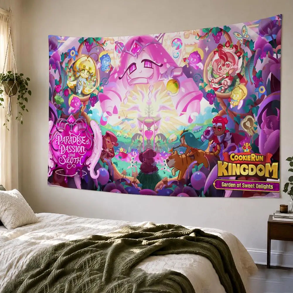 Game C-Cookie Run Kingdom Tapestry Bedroom Living Room Bar Party House Home Dorm Interior Wall Decor Background Banner