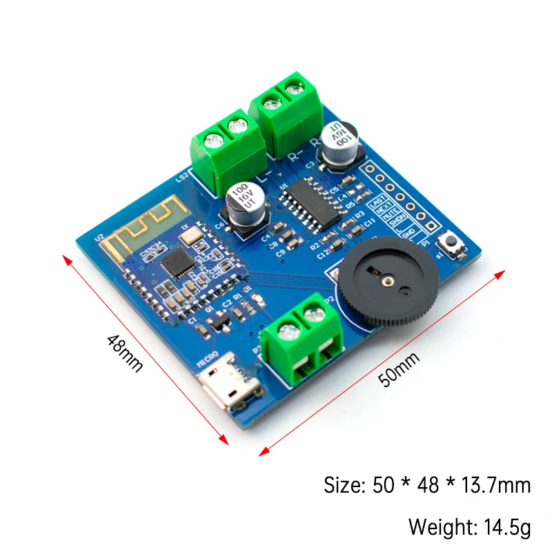 WAVGAT Bluetooth 4.2 audio module - lossless dual-channel stereo, low power consumption, 5W x 2 dual-channel stereo