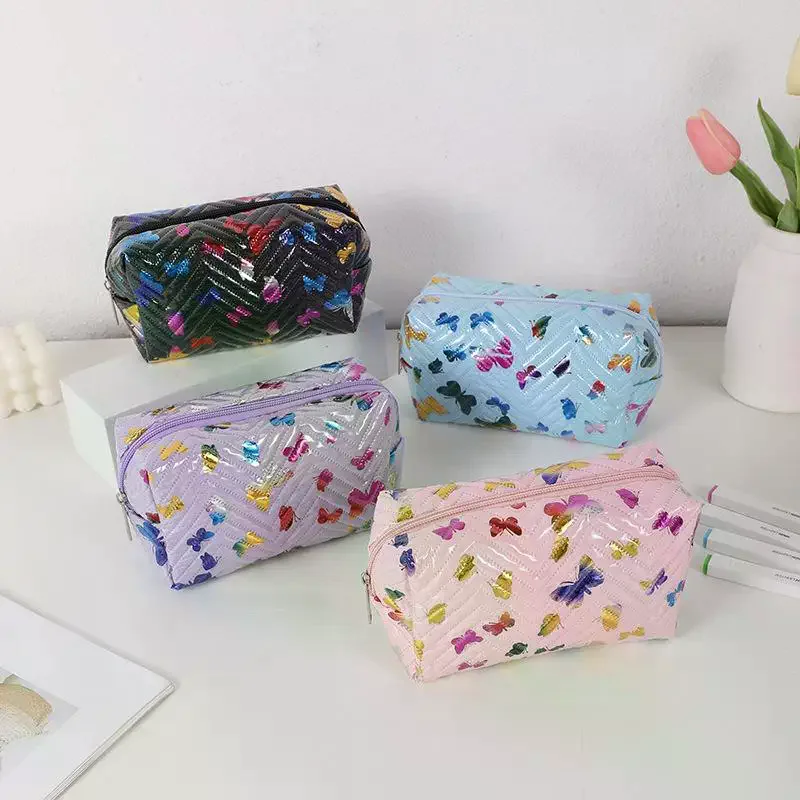 

Cute Butterfly Pattern Printed Portable Storage Bag Makeup Case Women Toiletry Bag School Supplies Storage Bag