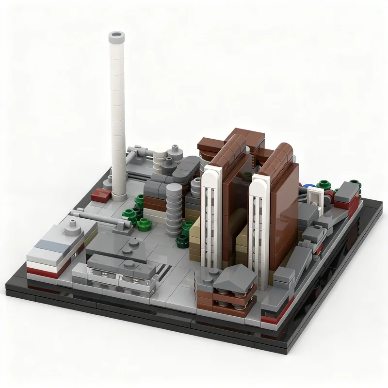 

NEW 421PCS MOC Architecture Heizkraftwerk Model Bricks DIY Assembly Display Home Decor Gift Collectible Decoration Ideas