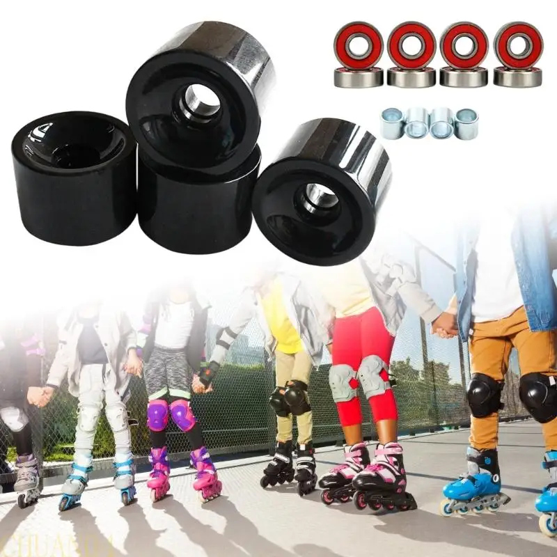 A1A2 4pack عجلة التزلج المضمنة تحمل عجلة لامعة للبالغين والأطفال عجلة دوارة لتعزيز التحكم في القبضة