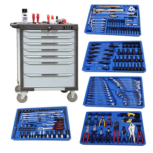 

Workshop Convenient Mobile Tool Cabinet 258pcs Mechanic Tool Set Tool TrolleyE