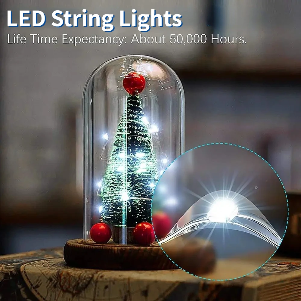 Garland LED Fairy Lights Mini Copper Wire String Lights with Battery Christmas Tree Lighting New Year Wedding Party Gift Decor