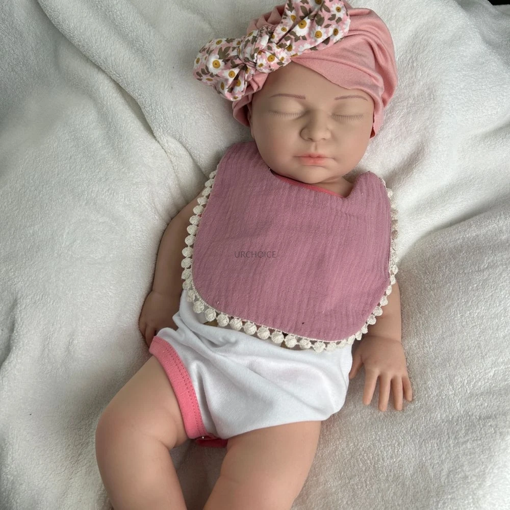 수동으로 제작된 박진감 있는 22인치 풀 실리콘 재생 여아는 부드러운 신생아 인형을 씻을 수 있으며, 치료용 스트레스 저항 어린이 장난감에 사용된다