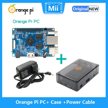 Orange Pi PC + Black ABS Case + Power Supply, Support Android, Ubuntu, Debian Image Open Source Mini Single Board Computer