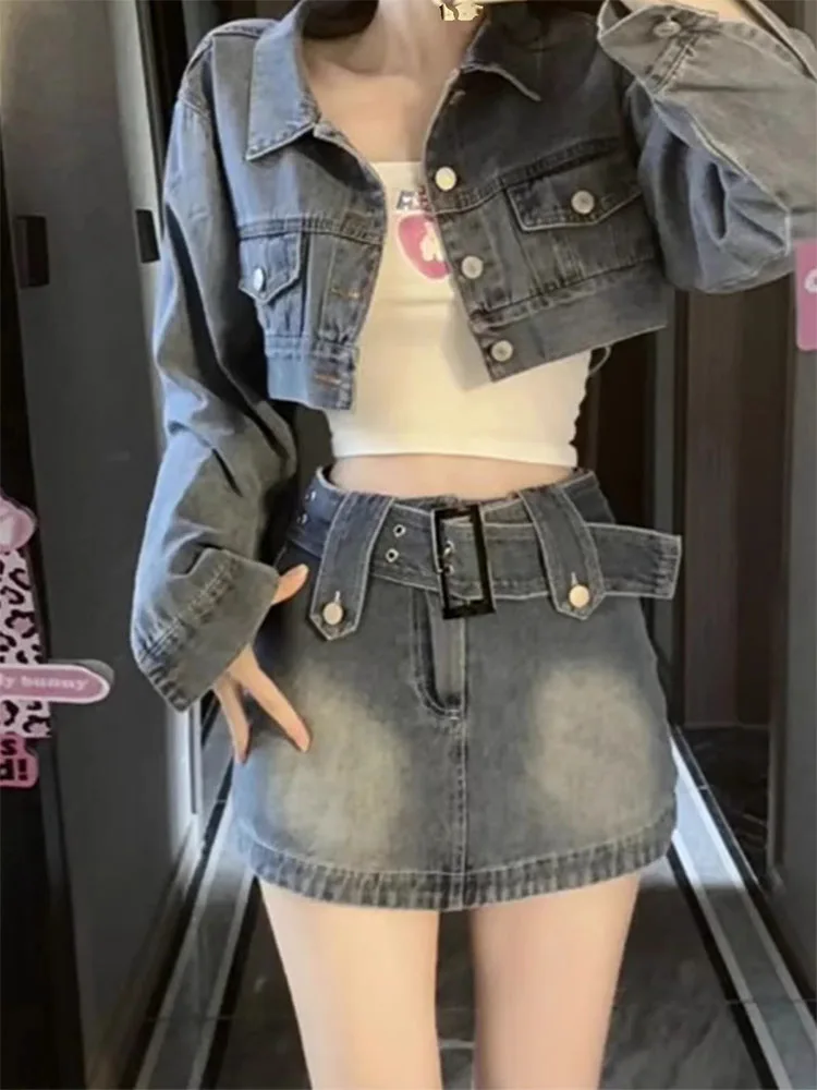 Amerikaanse Retro Hoge Taille Denim Rok Vrouwen Lente 2025, Nieuwe Sle Hot Girl Ort Rok Bodycon A-lijn Rok Broek zomer