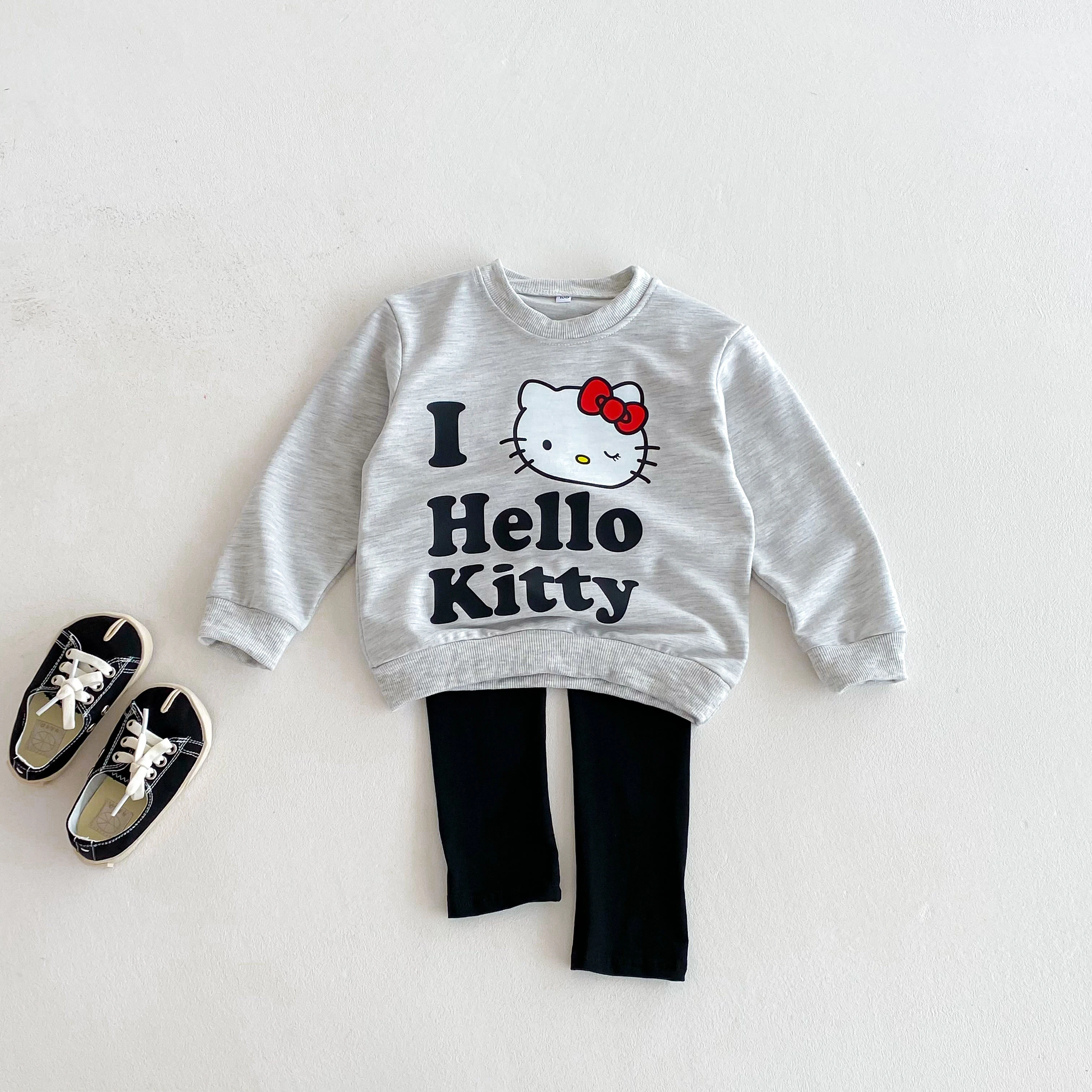 0-6 anni Abbigliamento per bambini Felpa con cappuccio a maniche lunghe + Leggings Set da due pezzi per ragazze Abbigliamento primaverile autunnale Abito da ragazza stampato a fumetti