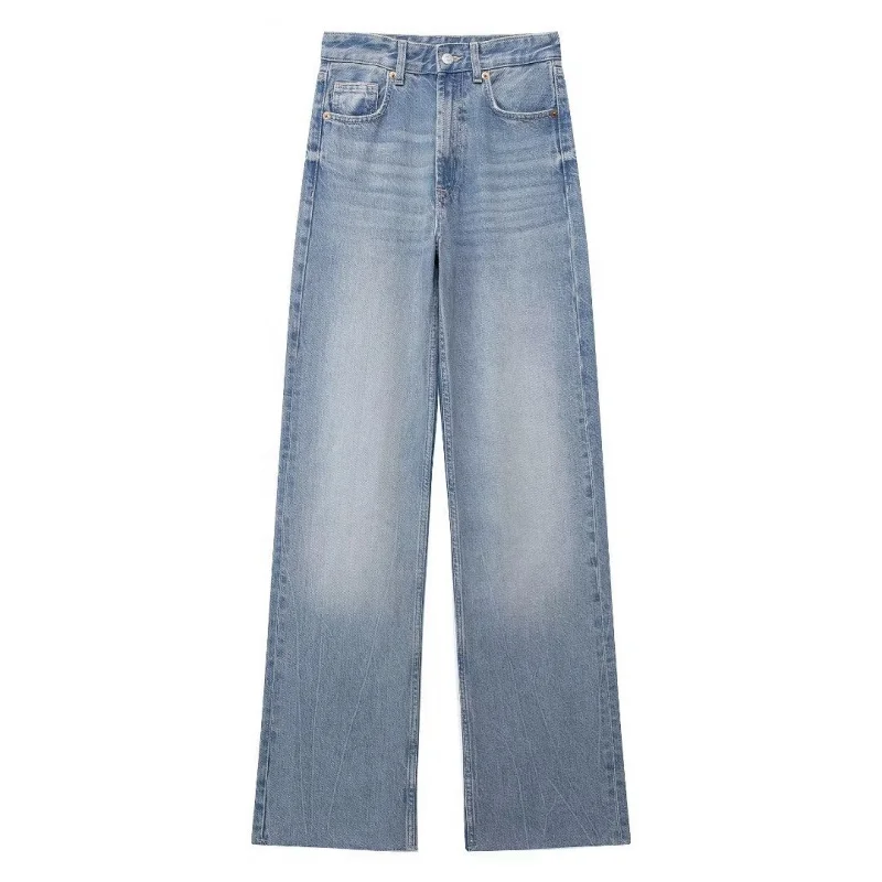 

New Women's Street Fashion Women's Wear High Waist Straight Jeans