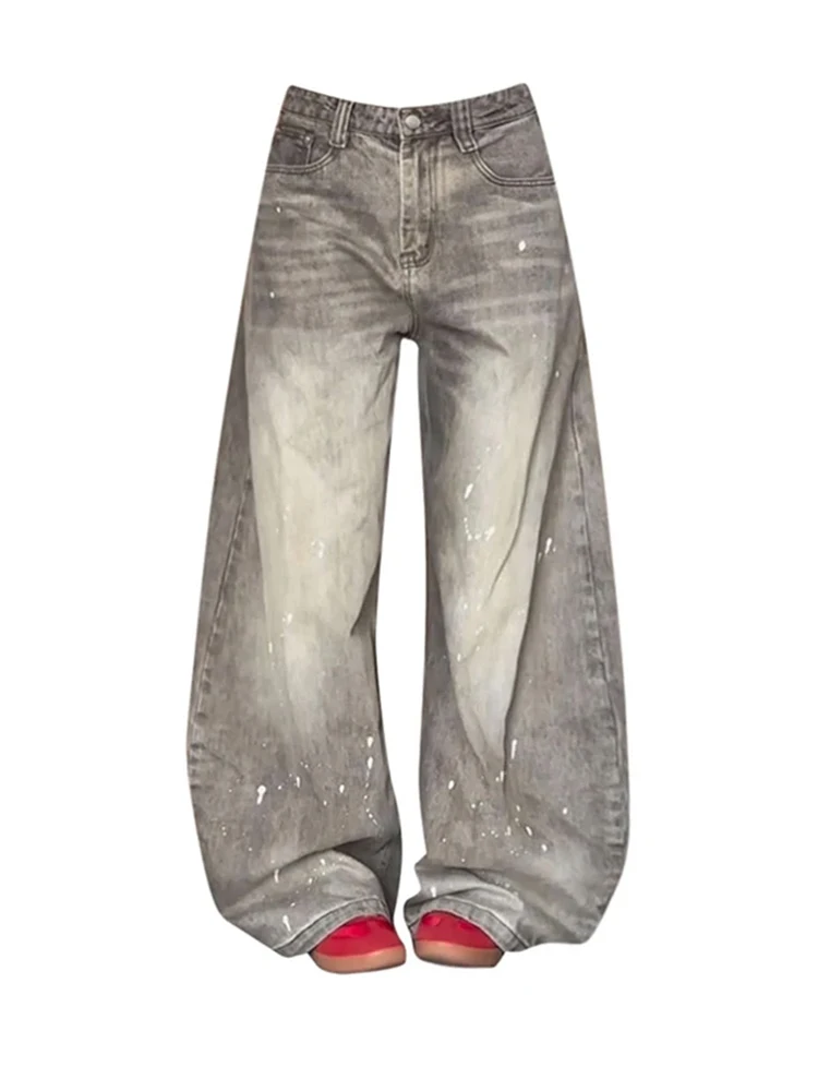 Y2K Vintage Women Jeans Harajuku Baggy Japanese Streetwear Denim Pants Grunge High Street Tomboy Trendy Aesthetic