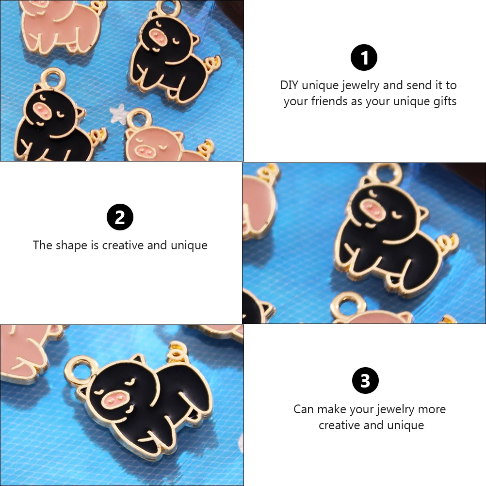 

20pcs Alloy Pig Accessories Pendant Charms Piggy Bracelet Bead Durable Zinc Alloy DIY Jewelry Craft Charm for Necklace Earrings
