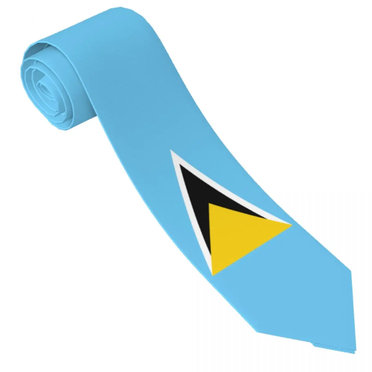 Mens Tie Saint Lucia Flag Neck Ties Blue Cool Fashion Collar Tie Custom DIY Wedding Party High Quality Necktie Accessories