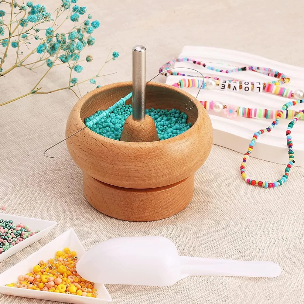 

Wooden Bead Spinner Bracelet Making Quickly Beading Bowl Kit Effort Saving DIY Beads Kit Best Gift for Jewelry Making