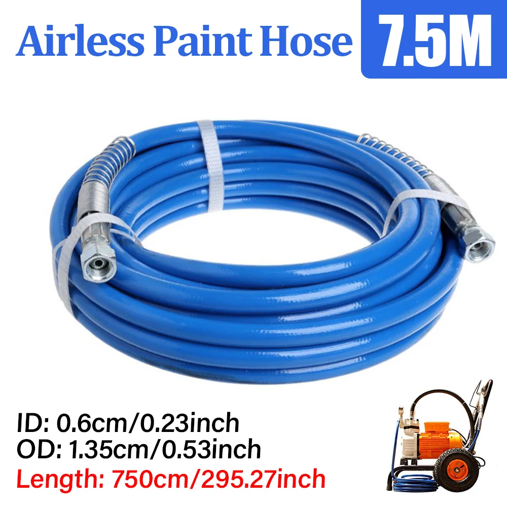 

7.5M Airless Spray Hose High Pressure Hose Connector 5000PSI Airless Sprayer Paint Hose Spray Gun Water Pipe Cleaning Tool