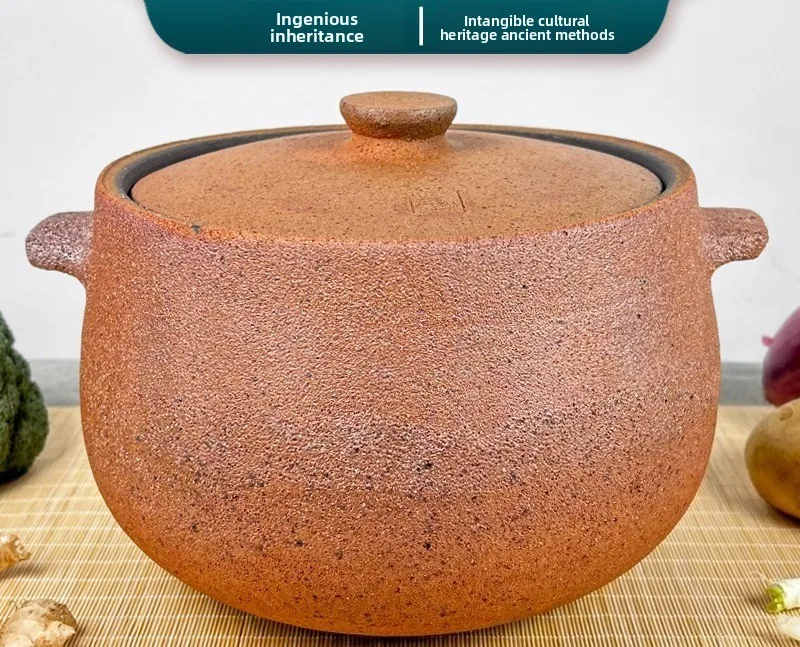 Casserole Commercial Household Gas Stove Soup Traditional Old-fashioned Unglazed Uncoated Clay Tile Pot Stew Meat