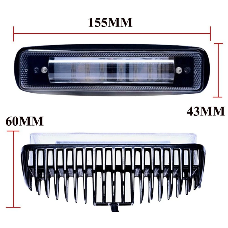 6X 4 Inch 30W Red Line LED Forklift Truck Car Warning Lamp Safety Working Light Bar Warehouse Danger Area Light