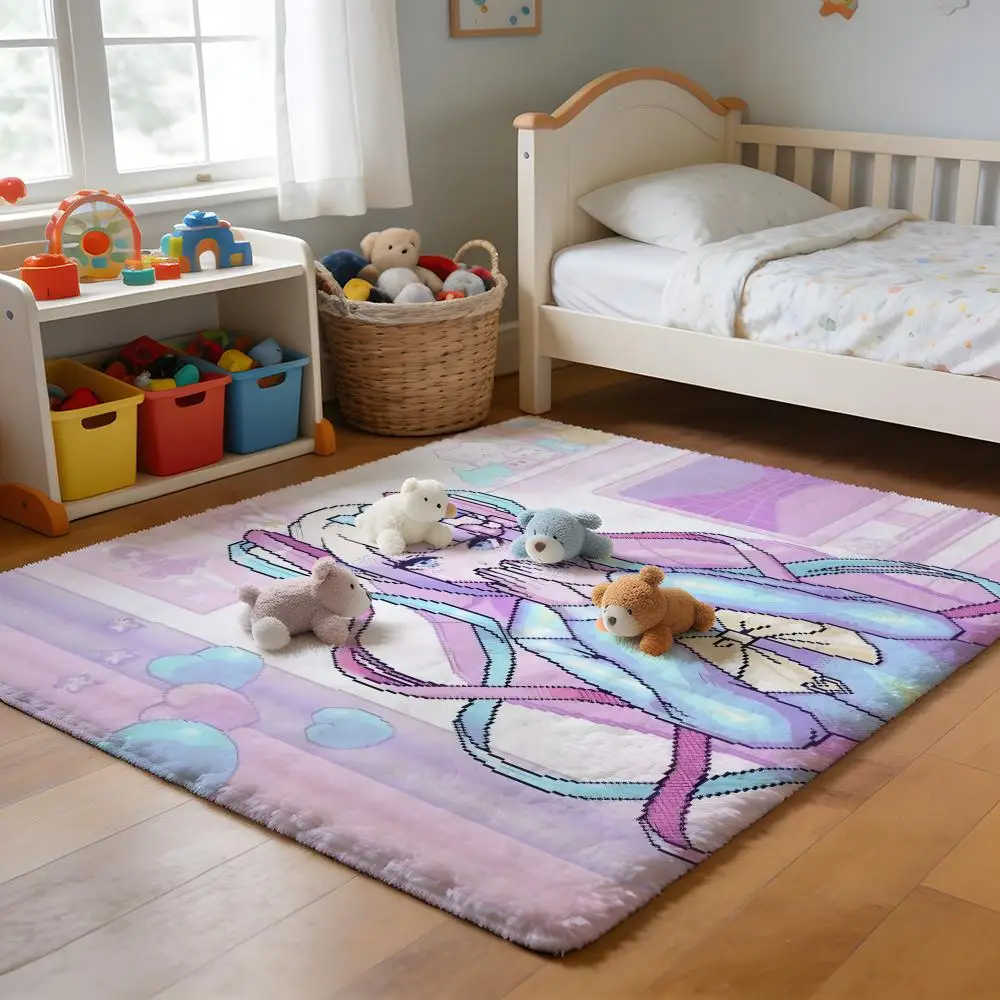 

Floor Mat Soft Flannel Rug Non-Slip Absorbent Mat for Bathroom Bedroom Home Decor Cute Dog Waving Paw