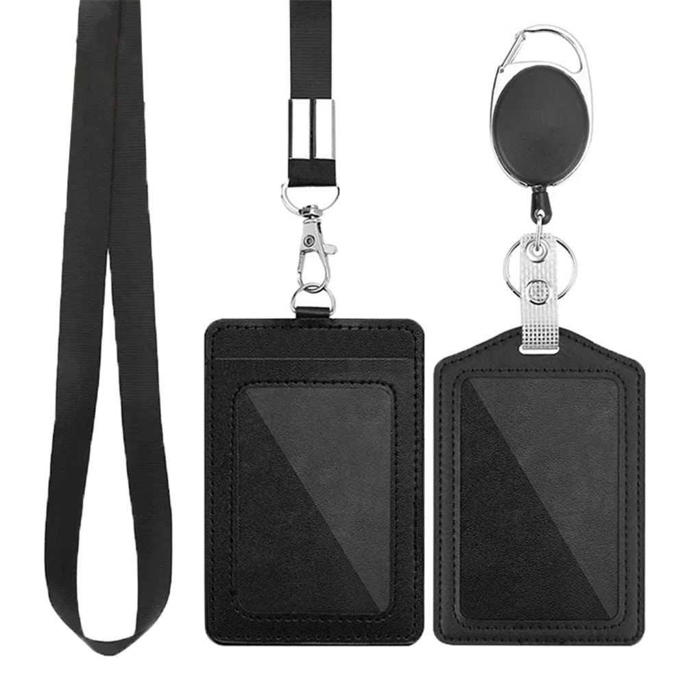 

1 Set Pu Cards Holder Buckle Case Multi-Function Portable Badge Accessories Students Work Id Tag Buckle Case Lightweight Compact