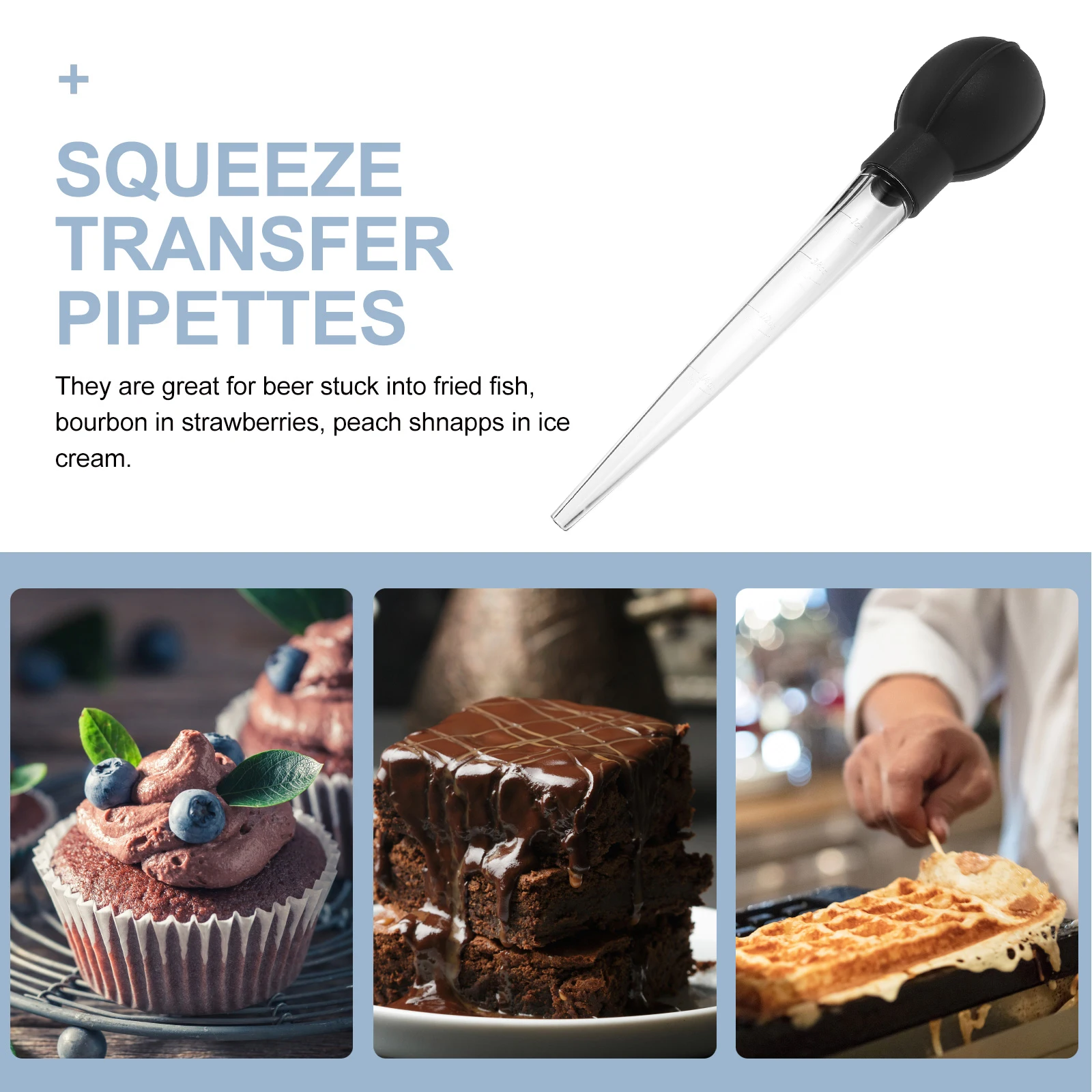 

4 Pcs Transfer Pipettes Food Grade Plastic Transparent Liquid Dropper Measurements Squeeze Baking Tool Kitchen Chocolate