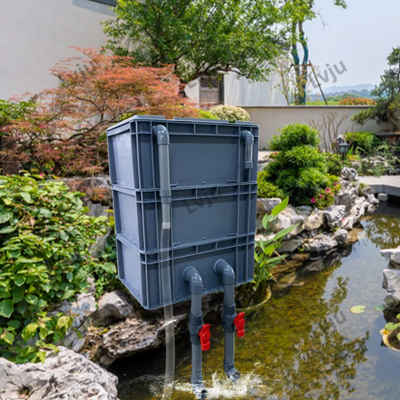 

Fish Pond Filter System Indoor Fish Farm Tank Filter Box With Filter Media