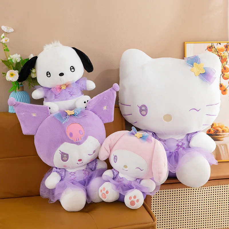 Sanrio Plush Melody Kuromi Stuffed Plush Toy Hello Kitty Cinnamoroll Plushine Doll Collection Decoration Ornament Toys