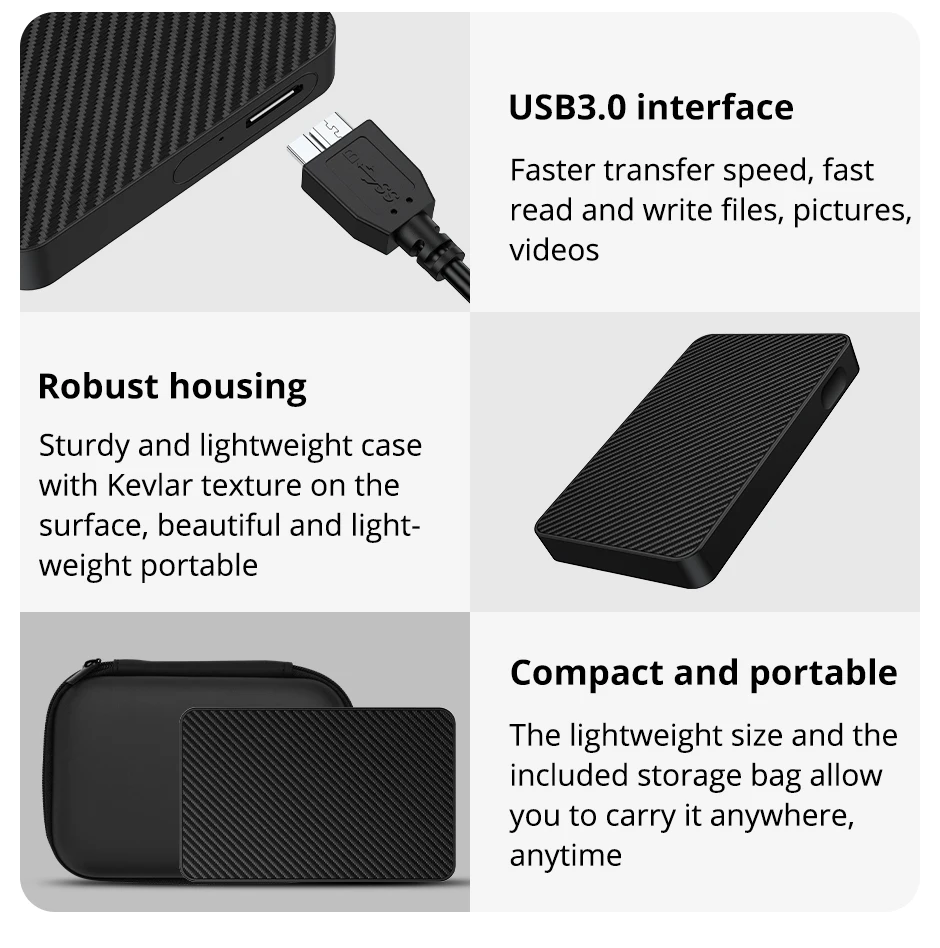 External Hard Drive 2.5 Portable Hard Drive HDD 250GB 320GB 500GB 1TB USB3.0 for Desktop PC Laptops Gaming Consoles TV PS5 Xbox